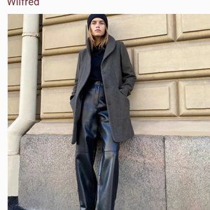 Wilfred | Aritzia Wool/Cashmere Cocoon Coat Charcoal Grey XS